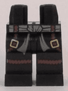 Hips and Legs with Dark Bluish Gray Sash and Dark Brown Belts with Gold Buckles and Dark Brown Rope Knee Wrappings Pattern
