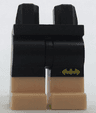 Hips and Legs with Yellow Batman Logo on Black Shorts and Light Nougat Lower Legs Pattern