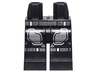 Hips and Legs with Dark Silver and Silver Belt and Knee Straps, Dark Bluish Gray Armor Plates Pattern