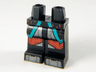 Hips and Legs with Coattails with Dark Turquoise Hem, Silver and Red Armor Pattern