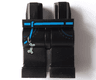 Hips and Legs with Blue Belt, Pockets with Dark Blue Stitching, Metallic Light Blue Dog Bone Key Chain Pattern
