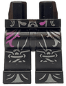 Hips and Legs with Magenta and Silver Swirls, Dark Bluish Gray Knees and Toes Pattern