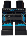 Hips and Legs with Blue Tied Belt, Dark Bluish Gray Stitching and Dark Azure Knees Pattern