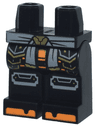 Hips and Legs with Dark Bluish Gray Sash with Gold Clasp and Ends, Armor Plates, Knee Pads, Orange Shoe Tips Pattern