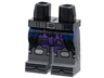 Hips and Legs with Molded Dark Bluish Gray Lower Legs / Boots and Printed Dark Bluish Gray Belt, Silver Buckle and Knee Pads, Dark Blue Tattered Coattails and Dark Purple Pant Legs Pattern