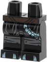 Hips and Legs with Dark Brown Waist Sash, Dark Bluish Gray Pants Gathers and Knee Wrappings, Metallic Light Blue Round Beads on Chain and Spikes on Toes Pattern