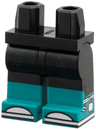 Hips and Legs with Molded Dark Turquoise Lower Legs / Boots and Printed Dark Blue Dots, White Toes, Soles and Laces Pattern