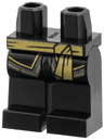 Hips and Legs with Gold Sash, Black and Dark Bluish Gray Shirt Tails Pattern