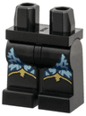 Hips and Legs with Leotard, Dark Blue Leggings with Metallic Light Blue Electricity, Gold Boot Tops Pattern
