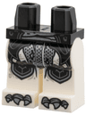 Hips and White Legs with Dark Silver Belt, Loincloth, and Toes, Black Armor and Kneepads, Dark Bluish Gray Claws Pattern