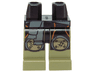 Hips and Olive Green Legs with Black and Orange Loincloth, Scarf and Dark Tan Round Knee Pads Pattern