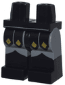 Hips and Dark Bluish Gray Legs with Molded Black Lower Legs / Boots and Printed Black Armor with Gold Diamonds Pattern
