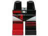 Hips and 1 Black Left Leg, 1 Red Right Leg with Leotard, Black Diamonds and Striped Boots Pattern