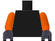 Torso Plain / Orange Arms / Dark Bluish Gray Hands