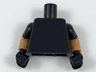 Torso Plain / Medium Nougat Arms with Molded Black Short Sleeves Pattern / Black Hands