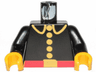Torso Fire Uniform with Red Belt and Yellow Lapels, Buttons, and Buckle Pattern / Black Arms / Yellow Hands