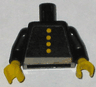 Torso Fire Uniform Four Button and Gray Belt Pattern (Sticker) / Black Arms / Yellow Hands