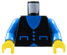 Torso Vest with Pockets and Buttons over Blue Shirt Pattern / Blue Arms / Yellow Hands