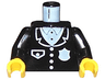 Torso Police Suit with White Badge and Pocket Pattern / Black Arms / Yellow Hands