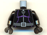 Torso Batman Purple Female Outline, Ring Zipper Pull, Gray 3-Cord Belt Pattern / Black Arms / Black Hands