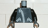 Torso Leather Jacket with Thick White Zippers Pattern / Black Arms / Black Hands