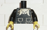 Torso Town Vest with Pockets, White Shirt Collar Pattern (Sticker) / Black Arms / Yellow Hands