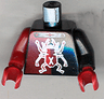Torso Alpha Team Minion Scarab with Silver Outline and 'X' Pattern / Black Arm Left / Dark Red Arm Right / Dark Red Hands