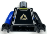 Torso Alpha Team Arctic Uniform with Copper Lightning Bolts in Triangle Logo and Silver Zippers with Blue Tabs, Yellow Neck Pattern / Black Arm Left / Blue Arm Right / Black Hands