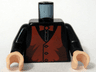 Torso Speed Racer Dark Orange Vest and Bow Tie Pattern / Black Arms / Light Nougat Hands