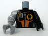 Torso Agents Villain Female Pattern / Black Arm and Hand Left / Metallic Silver Mech Arm and Pearl Light Gray Claw Right