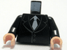 Torso Suit with 2 Buttons and White Tie Pattern / Black Arms / Light Nougat Hands