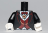 Torso Suit with Dark Red Vest and Bow Tie, Gold Chain and Medallion Pattern (Vampire) / Black Arms / White Hands