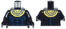 Torso Pharaoh's Quest Bare Chest with Muscles Outline and Gold Necklace Pattern (Anubis Guard) / Black Arms / Black Hands