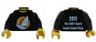 Torso Shirt with White Sailboat over Red Concentric Circles Sun, Yellow Neck, '2011 The LEGO Store South Coast Plaza' on Back Pattern / Black Arms / Yellow Hands