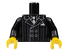 Torso Pinstripe Suit Jacket and White Tie Pattern / Black Arms / Yellow Hands