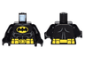 Torso Batman Suit with Bat in Yellow Oval Logo, Utility Belt with Pouches, Dark Bluish Gray Muscles Outline Pattern / Black Arms / Black Hands