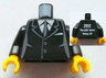Torso Suit with 2 Buttons, Gray Sides, Gray Centerline and Tie Front, 2012 The LEGO Store Victor, NY Back Pattern / Black Arms / Yellow Hands