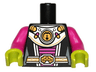 Torso Alien Female Shoulder Armor and Belt with UFO Pattern / Magenta Arms / Lime Hands