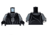 Torso LotR Robe with Dark Bluish Gray Folds and Silver Chain, Pendant, and 2 Clasps Pattern / Dark Bluish Gray Arms / Black Hands