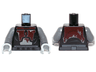 Torso SW Mandalorian Armor Plates Dark Red and Silver Tattered Pattern (Mandalorian Super Commando) / Dark Bluish Gray Arms / Light Bluish Gray Hands