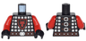 Torso Castle Dragon Knight Scale Mail with Dragon Shield, Buckles on Back Pattern / Red Arms / Black Hands