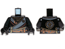 Torso Ninjago Robe with Gold Buckles and Earth Power Emblem Pattern / Black Arms / Black Hands