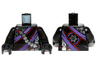 Torso Ninjago Robe with Purple and Black Sash, Mechanical Parts and Silver Saw Blade Emblem Pattern / Black Arms / Black Hands
