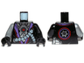 Torso Ninjago Robe with Purple Sash, Mechanical Parts and Silver Saw Blade Pattern / Black Arm Left / Flat Silver Arm Right / Black Hands
