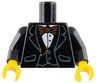 Torso Jacket Formal with Vest, White Shirt, and Reddish Brown Bow Tie Pattern / Black Arms / Yellow Hands