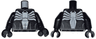 Torso with Dark Bluish Gray Muscles Outline and White Spider Narrow Abdomen Front and Back Pattern / Black Arms / Black Hands