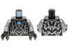 Torso Chima Silver Armor, Lime Diamonds and Dark Azure Round Jewel (Chi) Pattern / Flat Silver Arms / Black Hands