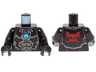 Torso Chima Silver Armor, Muscles, Bone Necklace, Red Winged Skull Emblem and Blue Round Jewel (Chi) Pattern / Black Arms / Black Hands