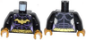 Torso Batman Female Logo with Body Armor and Gold Belt Pattern / Black Arms / Pearl Gold Hands