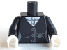 Torso Female Jacket with Buttons, Spider in Pocket Pattern / Black Arms / White Hands
